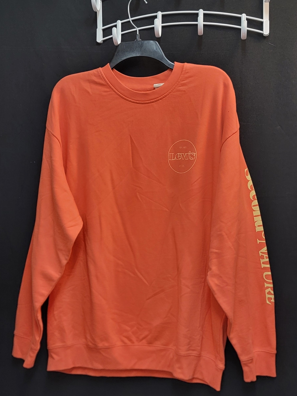 Levi's Men's Orange Long-Sleeve Logo Tee